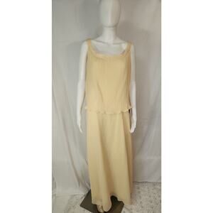 Nox Anabel,Full Length,U Shaped Neckline Pale Yellow Chiffon, With Bolero, New